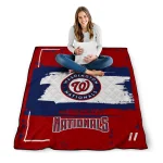 custom washington nationals grunge patch red white quilt blanket best selling