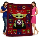 custom washington nationals yody baby motif red quilt blanket best selling