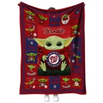 custom washington nationals yody baby motif red quilt blanket best selling