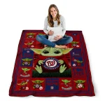 custom washington nationals yody baby motif red quilt blanket best selling
