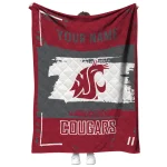 custom washington state cougars grunge patch crimson white quilt blanket best selling