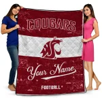 custom washington state cougars hibiscus burst crimson white quilt blanket best selling