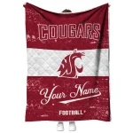custom washington state cougars hibiscus burst crimson white quilt blanket best selling