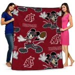 custom washington state cougars mickey football crimson quilt blanket best selling