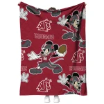 custom washington state cougars mickey football crimson quilt blanket best selling