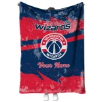 custom washington wizards brushstroke layers blue quilt blanket best selling