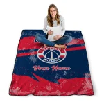 custom washington wizards brushstroke layers blue quilt blanket best selling