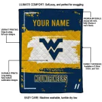 custom west virginia mountaineers grunge patch blue white quilt blanket best selling