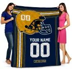 custom west virginia mountaineers helmet theme blue quilt blanket best selling