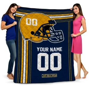 custom west virginia mountaineers helmet theme blue quilt blanket best selling