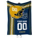 custom west virginia mountaineers helmet theme blue quilt blanket best selling
