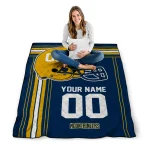 custom west virginia mountaineers helmet theme blue quilt blanket best selling
