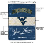 custom west virginia mountaineers hibiscus burst blue white quilt blanket best selling