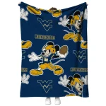 custom west virginia mountaineers mickey football blue quilt blanket best selling