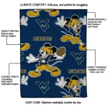 custom west virginia mountaineers mickey football blue quilt blanket best selling