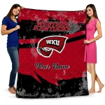 custom western kentucky hilltoppers brushstroke layers red quilt blanket best selling