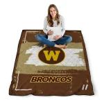 custom western michigan broncos grunge patch brown white quilt blanket best selling