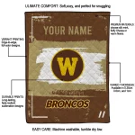 custom western michigan broncos grunge patch brown white quilt blanket best selling