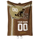custom western michigan broncos helmet theme brown quilt blanket best selling