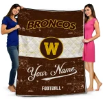 custom western michigan broncos hibiscus burst brown white quilt blanket best selling