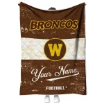 custom western michigan broncos hibiscus burst brown white quilt blanket best selling