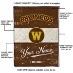 custom western michigan broncos hibiscus burst brown white quilt blanket best selling