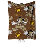 custom western michigan broncos mickey football brown quilt blanket best selling