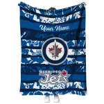 custom winnipeg jets layered florals blue white quilt blanket best selling