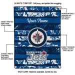 custom winnipeg jets layered florals blue white quilt blanket best selling