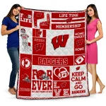 Custom Wisconsin Badgers Helmet Passion Red Quilt Blanket 1 custom wisconsin badgers helmet passion red quilt blanket best selling