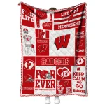 custom wisconsin badgers helmet passion red quilt blanket best selling