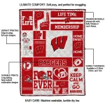 custom wisconsin badgers helmet passion red quilt blanket best selling