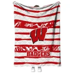 custom wisconsin badgers layered florals red white quilt blanket best selling