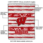 custom wisconsin badgers layered florals red white quilt blanket best selling