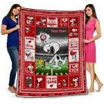 custom wisconsin badgers snoopy coach red quilt blanket best selling