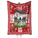 custom wisconsin badgers snoopy coach red quilt blanket best selling