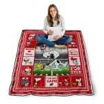 custom wisconsin badgers snoopy coach red quilt blanket best selling