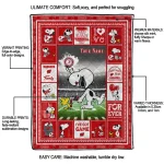 custom wisconsin badgers snoopy coach red quilt blanket best selling
