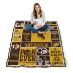 custom wyoming cowboys helmet passion brown quilt blanket best selling
