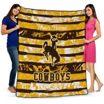 custom wyoming cowboys layered florals brown white quilt blanket best selling