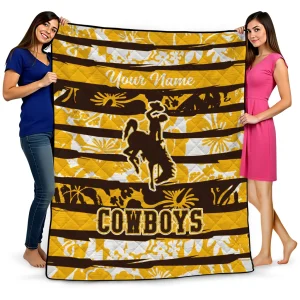 custom wyoming cowboys layered florals brown white quilt blanket best selling