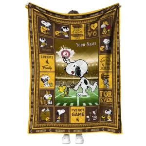 custom wyoming cowboys snoopy coach brown quilt blanket fashion forward