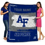 customized air force falcons grunge patch blue white quilt blanket best selling