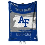 customized air force falcons grunge patch blue white quilt blanket best selling