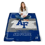 customized air force falcons grunge patch blue white quilt blanket best selling