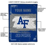 customized air force falcons grunge patch blue white quilt blanket best selling