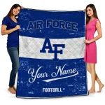 customized air force falcons hibiscus burst blue white quilt blanket best selling