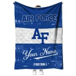 customized air force falcons hibiscus burst blue white quilt blanket best selling