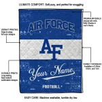 customized air force falcons hibiscus burst blue white quilt blanket best selling