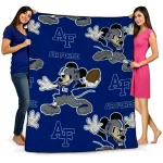 customized air force falcons mickey football blue quilt blanket best selling